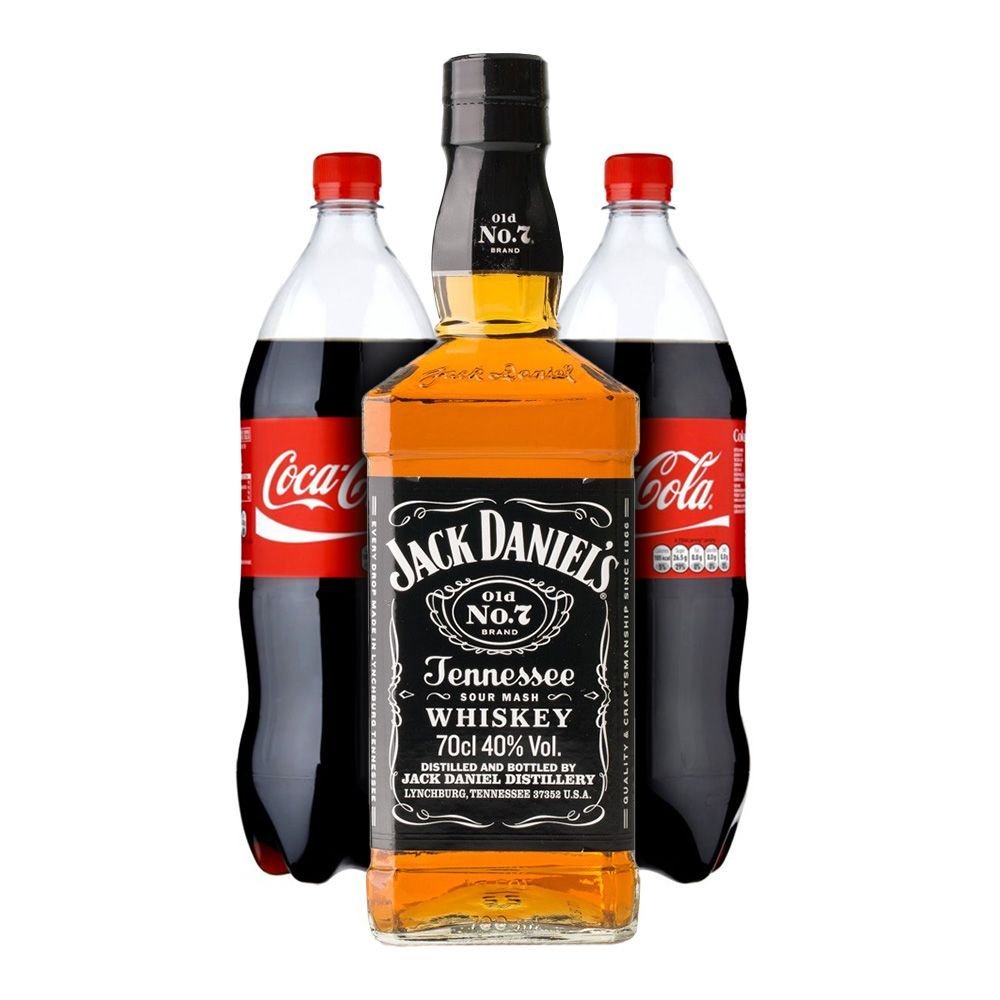 Flasche Jack Daniels mit 4x Coca Cola